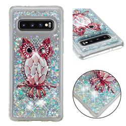 Seashell Owl Dynamic Liquid Glitter Quicksand Soft TPU Case for Samsung Galaxy S10 (6.1 inch)