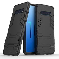 Armor Premium Tactical Grip Kickstand Shockproof Dual Layer Rugged Hard Cover for Samsung Galaxy S10 (6.1 inch) - Black