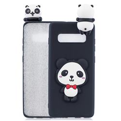 Red Bow Panda Soft 3D Climbing Doll Soft Case for Samsung Galaxy S10 (6.1 inch)