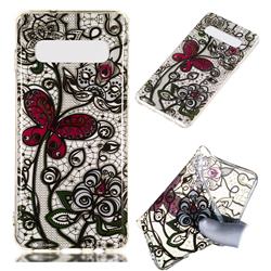 Butterfly Flowers Super Clear Soft TPU Back Cover for Samsung Galaxy S10 (6.1 inch)
