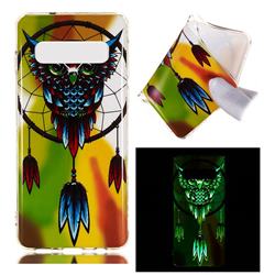 Owl Wind Chimes Noctilucent Soft TPU Back Cover for Samsung Galaxy S10 (6.1 inch)
