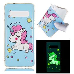 Stars Unicorn Noctilucent Soft TPU Back Cover for Samsung Galaxy S10 (6.1 inch)