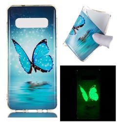 Butterfly Noctilucent Soft TPU Back Cover for Samsung Galaxy S10 (6.1 inch)
