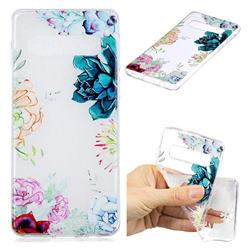 Gem Flower Clear Varnish Soft Phone Back Cover for Samsung Galaxy S10 (6.1 inch)