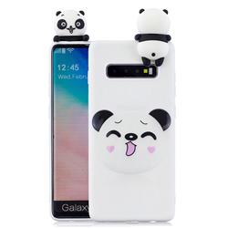Smiley Panda Soft 3D Climbing Doll Soft Case for Samsung Galaxy S10 (6.1 inch)