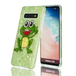 Smile Frog Shell Pattern Clear Bumper Glossy Rubber Silicone Phone Case for Samsung Galaxy S10 (6.1 inch)