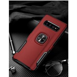 Knight Armor Anti Drop PC + Silicone Invisible Ring Holder Phone Cover for Samsung Galaxy S10 (6.1 inch) - Red
