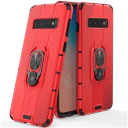 Alita Battle Angel Armor Metal Ring Grip Shockproof Dual Layer Rugged Hard Cover for Samsung Galaxy S10 (6.1 inch) - Red