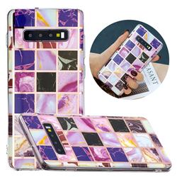 Square Puzzle Painted Marble Electroplating Protective Case for Samsung Galaxy S10 (6.1 inch)