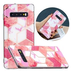 Cherry Glitter Painted Marble Electroplating Protective Case for Samsung Galaxy S10 (6.1 inch)