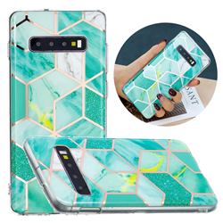 Green Glitter Painted Marble Electroplating Protective Case for Samsung Galaxy S10 (6.1 inch)