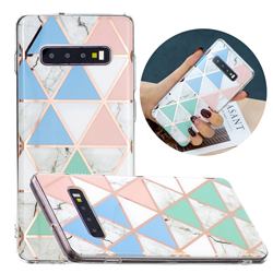 Fresh Triangle Painted Marble Electroplating Protective Case for Samsung Galaxy S10 (6.1 inch)