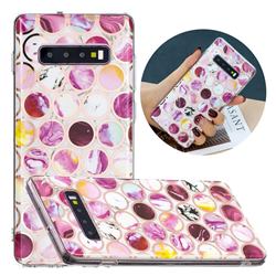 Round Puzzle Painted Marble Electroplating Protective Case for Samsung Galaxy S10 (6.1 inch)