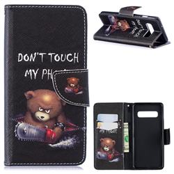 Chainsaw Bear Leather Wallet Case for Samsung Galaxy S10 (6.1 inch)