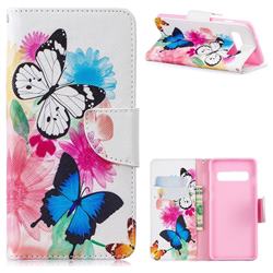 Vivid Flying Butterflies Leather Wallet Case for Samsung Galaxy S10 (6.1 inch)