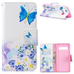 Butterflies Flowers Leather Wallet Case for Samsung Galaxy S10 (6.1 inch)