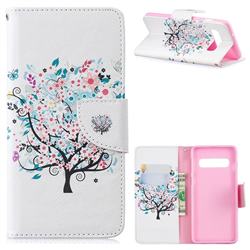 Colorful Tree Leather Wallet Case for Samsung Galaxy S10 (6.1 inch)
