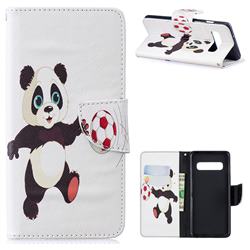 Football Panda Leather Wallet Case for Samsung Galaxy S10 (6.1 inch)