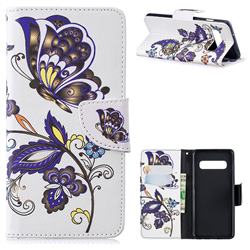Butterflies and Flowers Leather Wallet Case for Samsung Galaxy S10 (6.1 inch)