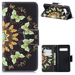 Circle Butterflies Leather Wallet Case for Samsung Galaxy S10 (6.1 inch)
