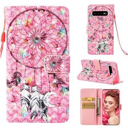 Flower Dreamcatcher 3D Painted Leather Wallet Case for Samsung Galaxy S10 (6.1 inch)