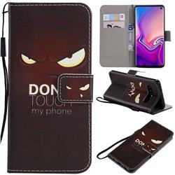 Angry Eyes PU Leather Wallet Case for Samsung Galaxy S10 (6.1 inch)