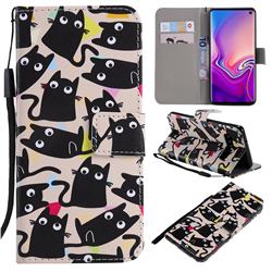 Cute Kitten Cat PU Leather Wallet Case for Samsung Galaxy S10 (6.1 inch)