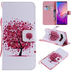Colored Red Tree PU Leather Wallet Case for Samsung Galaxy S10 (6.1 inch)