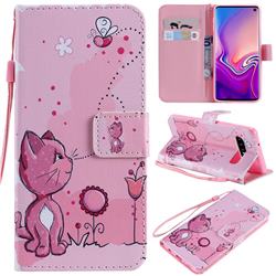 Cats and Bees PU Leather Wallet Case for Samsung Galaxy S10 (6.1 inch)