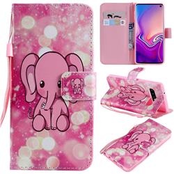 Pink Elephant PU Leather Wallet Case for Samsung Galaxy S10 (6.1 inch)