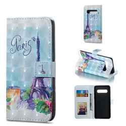 Paris Tower 3D Painted Leather Phone Wallet Case for Samsung Galaxy S10 (6.1 inch)