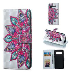 Mandara Flower 3D Painted Leather Phone Wallet Case for Samsung Galaxy S10 (6.1 inch)