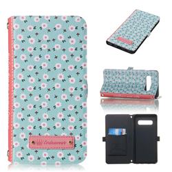 Daisy Endeavour Florid Pearl Flower Pendant Metal Strap PU Leather Wallet Case for Samsung Galaxy S10 (6.1 inch)