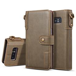 Retro Luxury Cowhide Leather Wallet Case for Samsung Galaxy S10 (6.1 inch) - Coffee