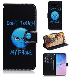 Not Touch My Phone PU Leather Wallet Case for Samsung Galaxy S10 (6.1 inch)