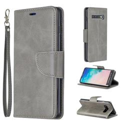 Classic Sheepskin PU Leather Phone Wallet Case for Samsung Galaxy S10 (6.1 inch) - Gray