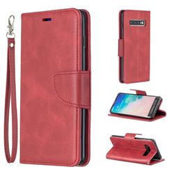 Classic Sheepskin PU Leather Phone Wallet Case for Samsung Galaxy S10 (6.1 inch) - Red