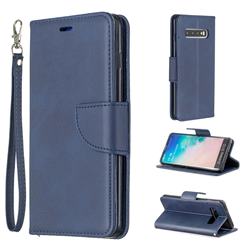 Classic Sheepskin PU Leather Phone Wallet Case for Samsung Galaxy S10 (6.1 inch) - Blue