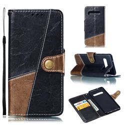 Retro Magnetic Stitching Wallet Flip Cover for Samsung Galaxy S10 (6.1 inch) - Dark Gray