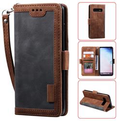 Luxury Retro Stitching Leather Wallet Phone Case for Samsung Galaxy S10 (6.1 inch) - Gray