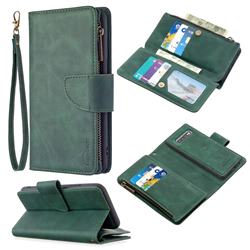 Binfen Color BF02 Sensory Buckle Zipper Multifunction Leather Phone Wallet for Samsung Galaxy S10 (6.1 inch) - Dark Green