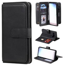 Multi-function Ten Card Slots and Photo Frame PU Leather Wallet Phone Case Cover for Samsung Galaxy S10 (6.1 inch) - Black