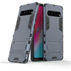 Armor Premium Tactical Grip Kickstand Shockproof Dual Layer Rugged Hard Cover for Samsung Galaxy S10 5G (6.7 inch) - Navy