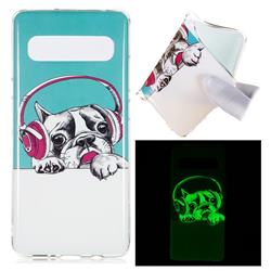 Headphone Puppy Noctilucent Soft TPU Back Cover for Samsung Galaxy S10 5G (6.7 inch)