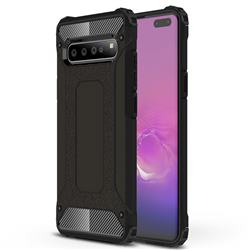 King Kong Armor Premium Shockproof Dual Layer Rugged Hard Cover for Samsung Galaxy S10 5G (6.7 inch) - Black Gold