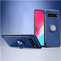 Armor Anti Drop Carbon PC + Silicon Invisible Ring Holder Phone Case for Samsung Galaxy S10 5G (6.7 inch) - Sapphire