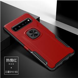 Knight Armor Anti Drop PC + Silicone Invisible Ring Holder Phone Cover for Samsung Galaxy S10 5G (6.7 inch) - Red