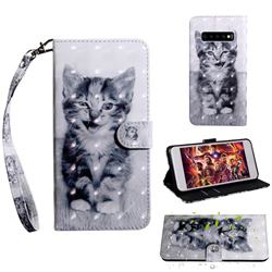 Smiley Cat 3D Painted Leather Wallet Case for Samsung Galaxy S10 5G (6.7 inch)