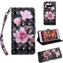Black Powder Flower 3D Painted Leather Wallet Case for Samsung Galaxy S10 5G (6.7 inch)