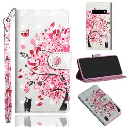 Tree and Cat 3D Painted Leather Wallet Case for Samsung Galaxy S10 5G (6.7 inch)